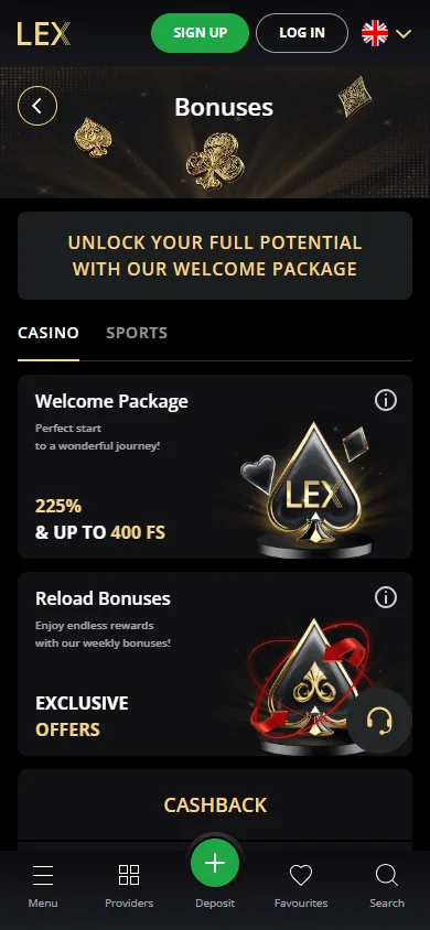 Lex Casino mobile promotions